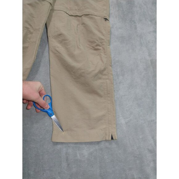 Eddie Bauer Pants Mens L x 30 Beige Hiking Zip Off Shorts Convertible Belted - Picture 2 of 12